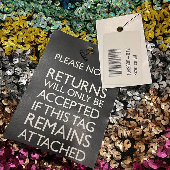 ASHISH RAINBOW MULTI HAND EMBROIDERED SEQUINED MINI SKIRT - Picture 5 of 6